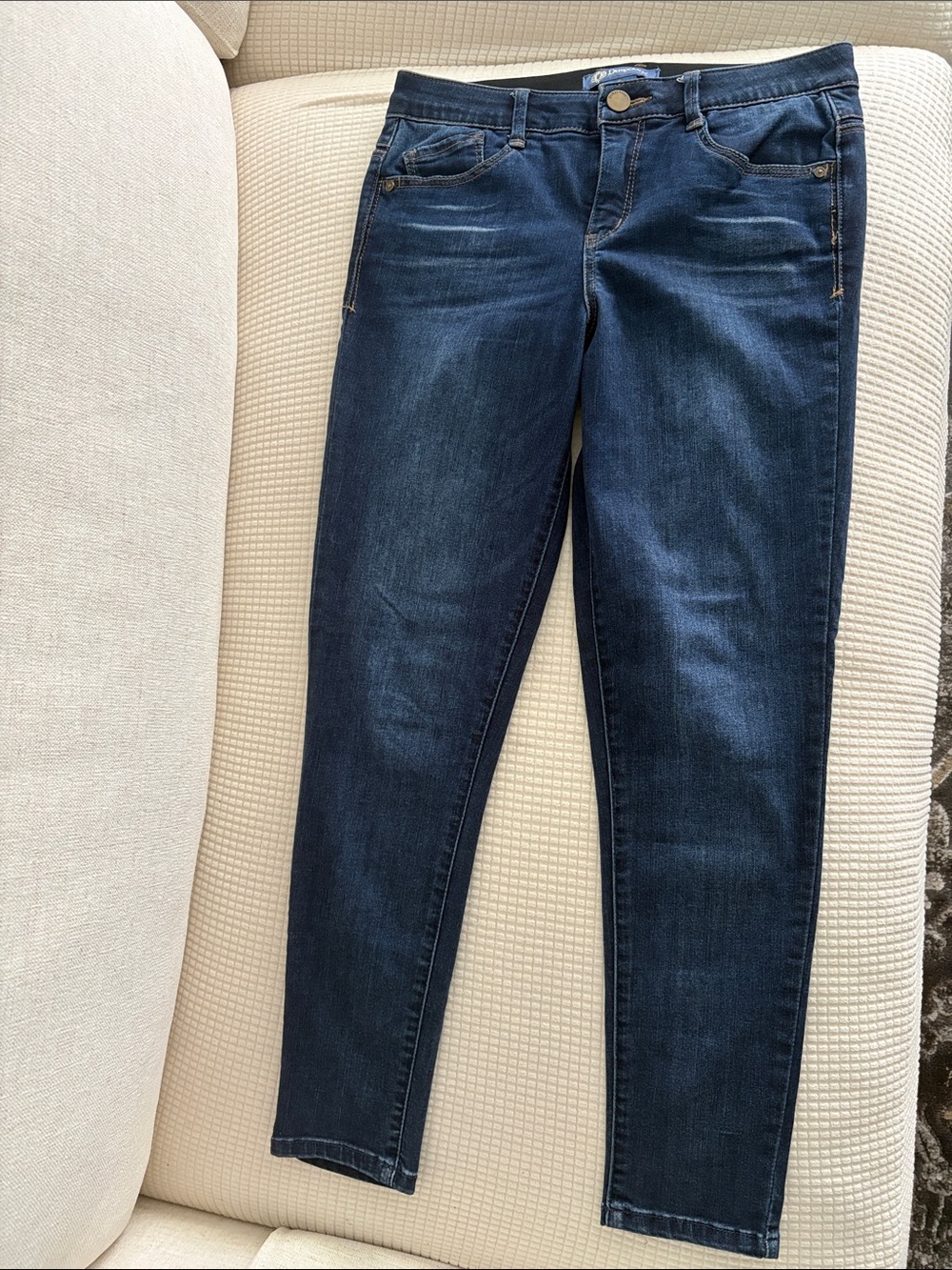 Democracy Women's Skinny Jeans in Dark Blue Wash Ab Solution